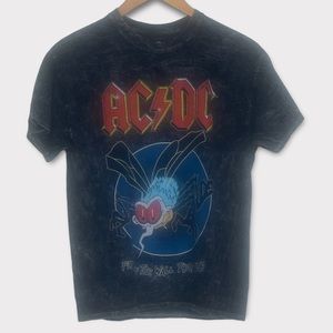 AC⚡️DC Fly On The Wall 1985 Tour Small Heathered Gray Short Sleeve Tee